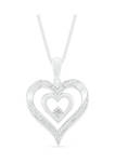  1/10 ct. t.w. Diamond  Sterling Silver Heart Pendant Necklace 