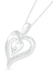  1/10 ct. t.w. Diamond  Sterling Silver Heart Pendant Necklace 