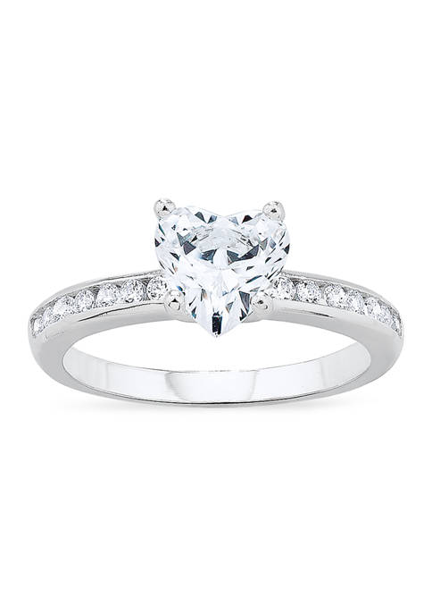 Forever New Heart Channel CZ Ring in Sterling