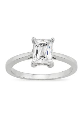 Forever New Baguette Cubic Zirconia Solitaire Ring in Sterling Silver