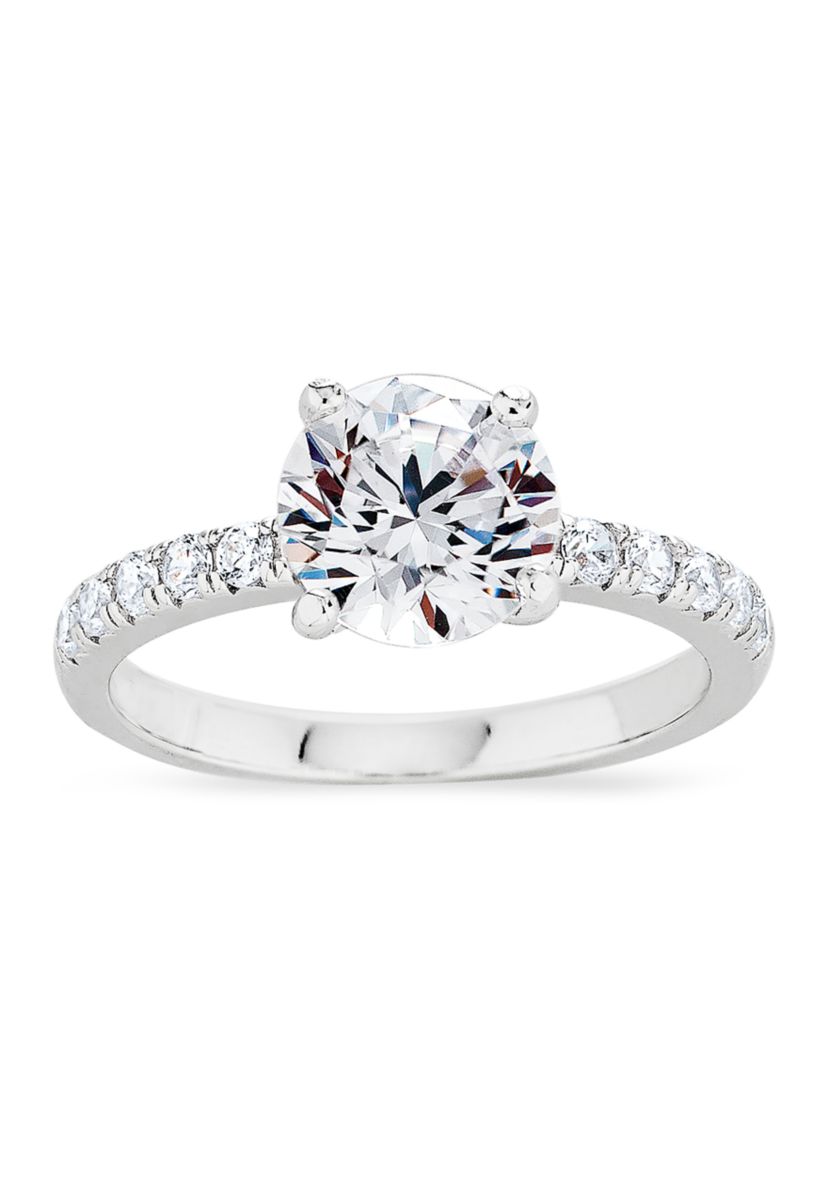 Round Cubic Zirconia Ring in Sterling Silver