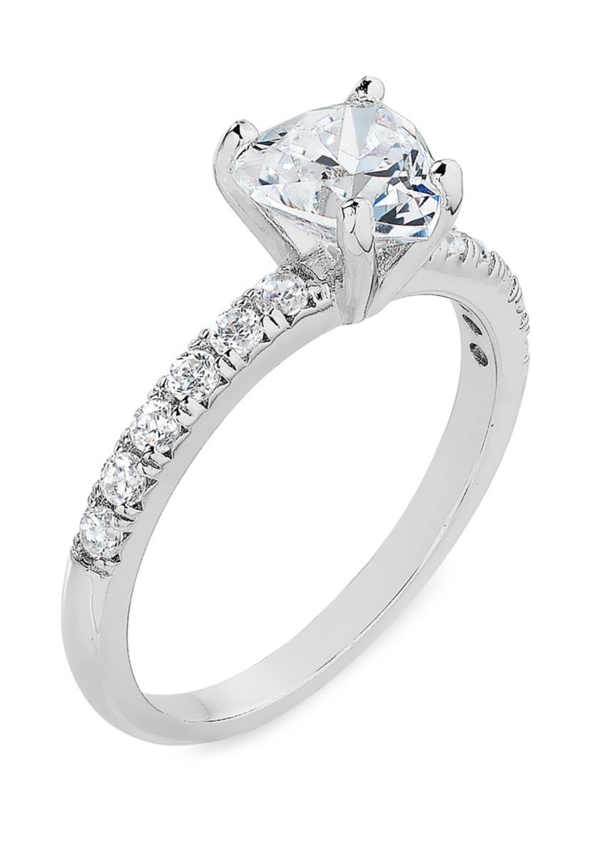 Heart Cubic Zirconia Ring in Sterling Silver