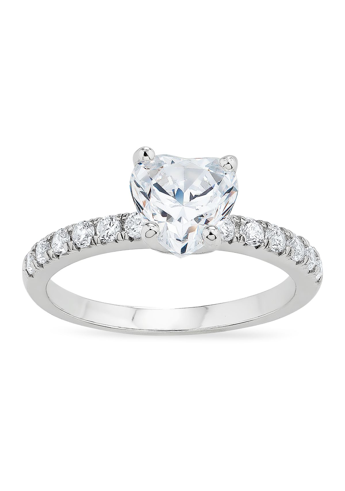 Heart Cubic Zirconia Ring in Sterling Silver