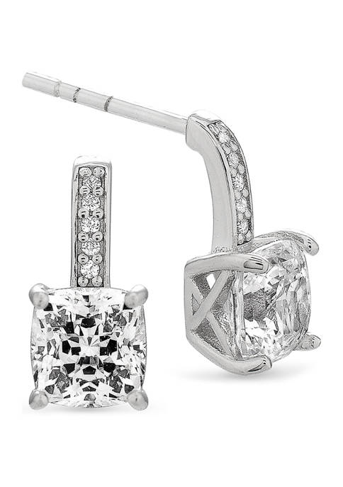 Forever New Cushion CZ Hoop Earring in Sterling