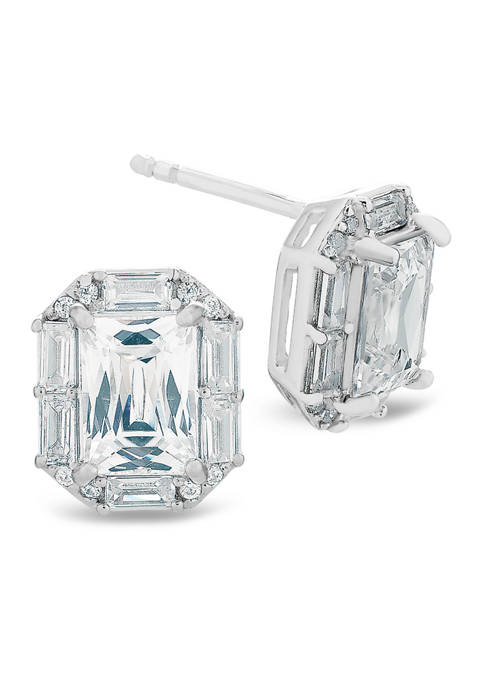 Forever New Baguette and CZ Stud Earrings in