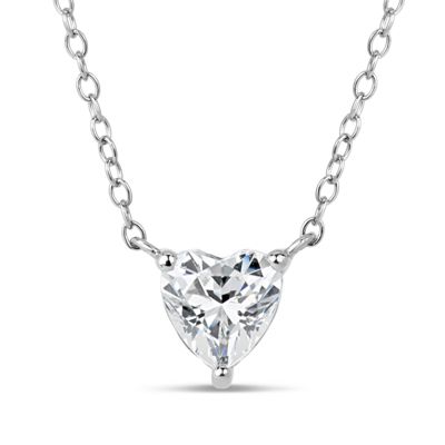 Designs by Helen Andrews Lab Created 18K Rose Gold-Plated Sterling Silver 6mm Heart Cubic Zirconia Heart Filigree Pendant 18-Inch Necklace
