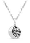 18-Inch Sterling Silver "Love You To The Moon and Back" Hidden Message Pendant Necklace