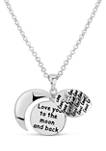 18-Inch Sterling Silver "Love You To The Moon and Back" Hidden Message Pendant Necklace
