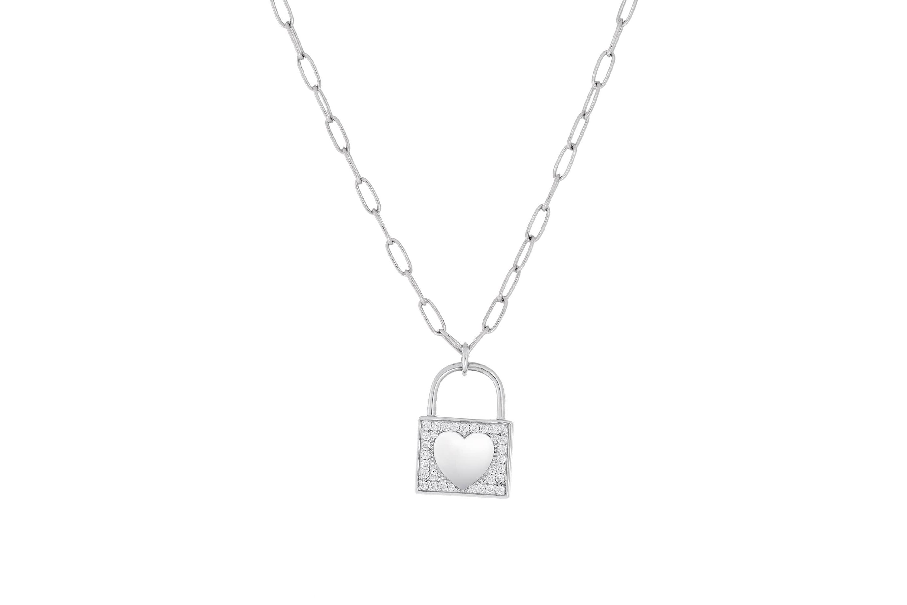 Lab Created Sterling Silver White Cubic Zirconia Locket Pendant 18-Inch Necklace