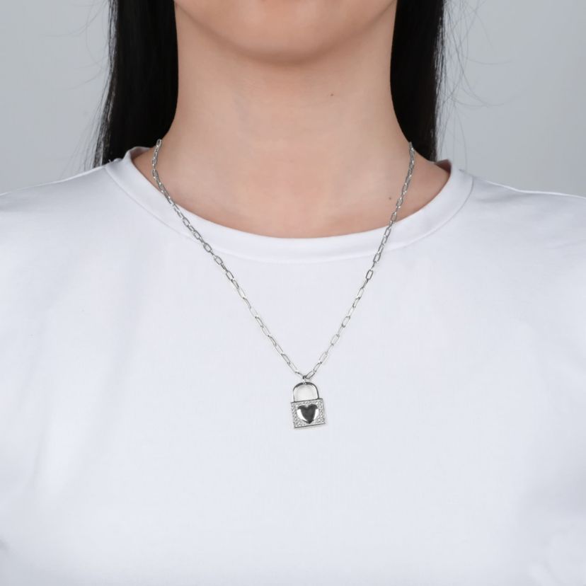 Lab Created Sterling Silver White Cubic Zirconia Locket Pendant 18-Inch Necklace