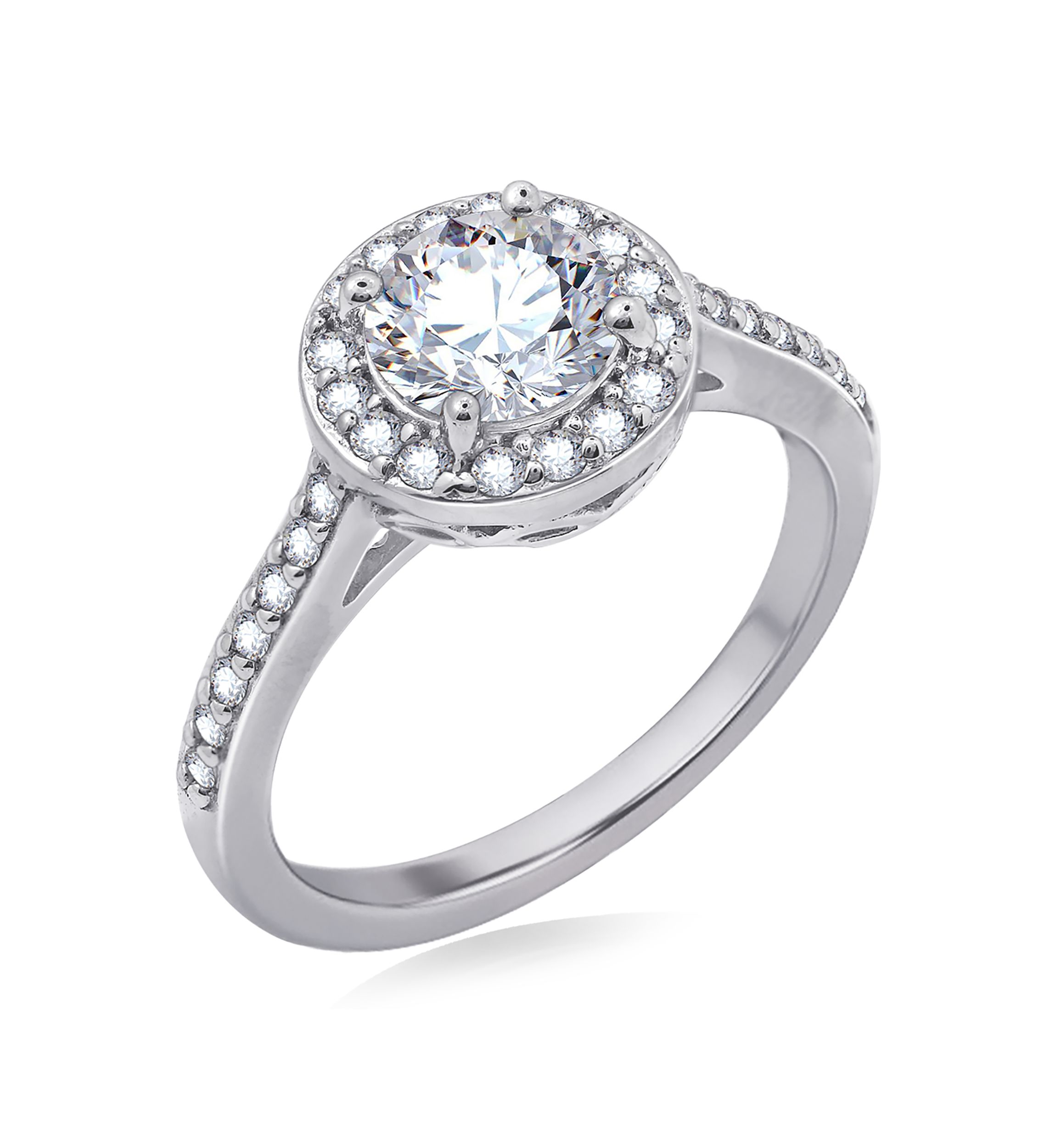 1.5 ct. t.w. Swarovski® Zirconia Round-Cut Halo Ring