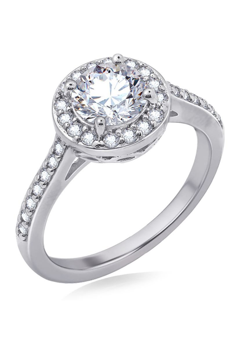 1.5 ct. t.w. Swarovski® Zirconia Round-Cut Halo Ring
