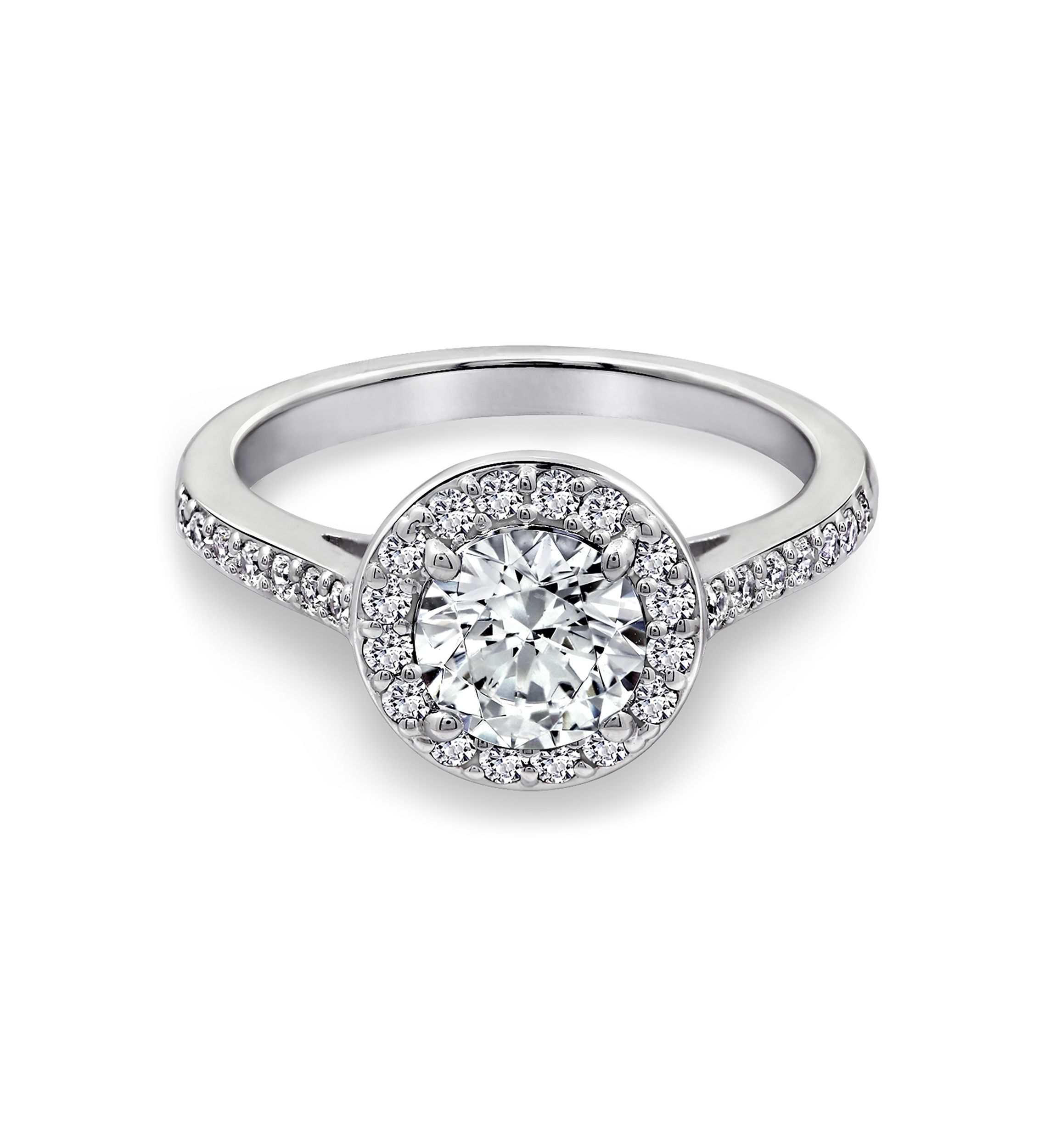 1.5 ct. t.w. Swarovski® Zirconia Round-Cut Halo Ring
