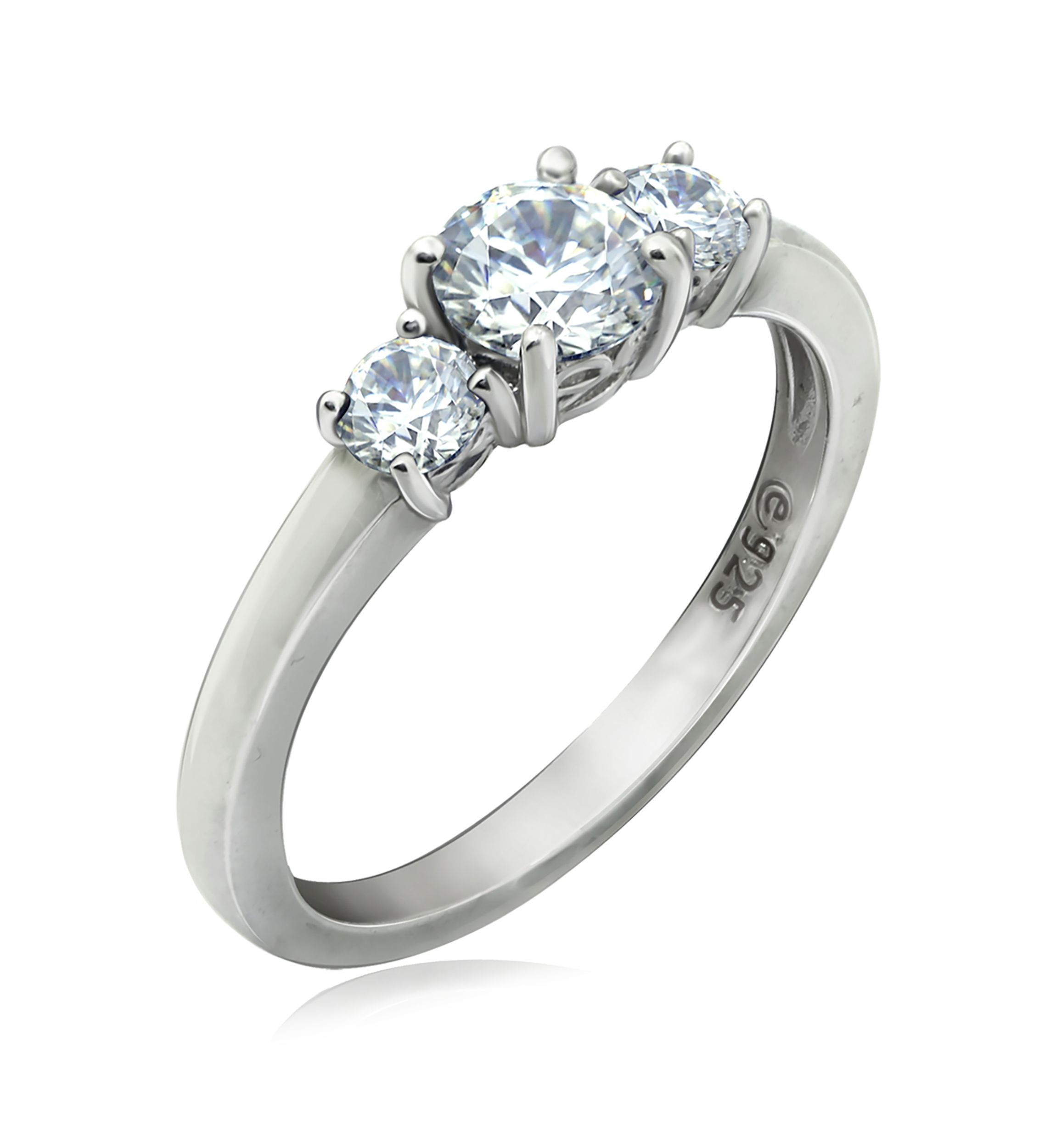 1.02 ct. t.w. Swarovski® Zirconia Round 3 Stone Ring