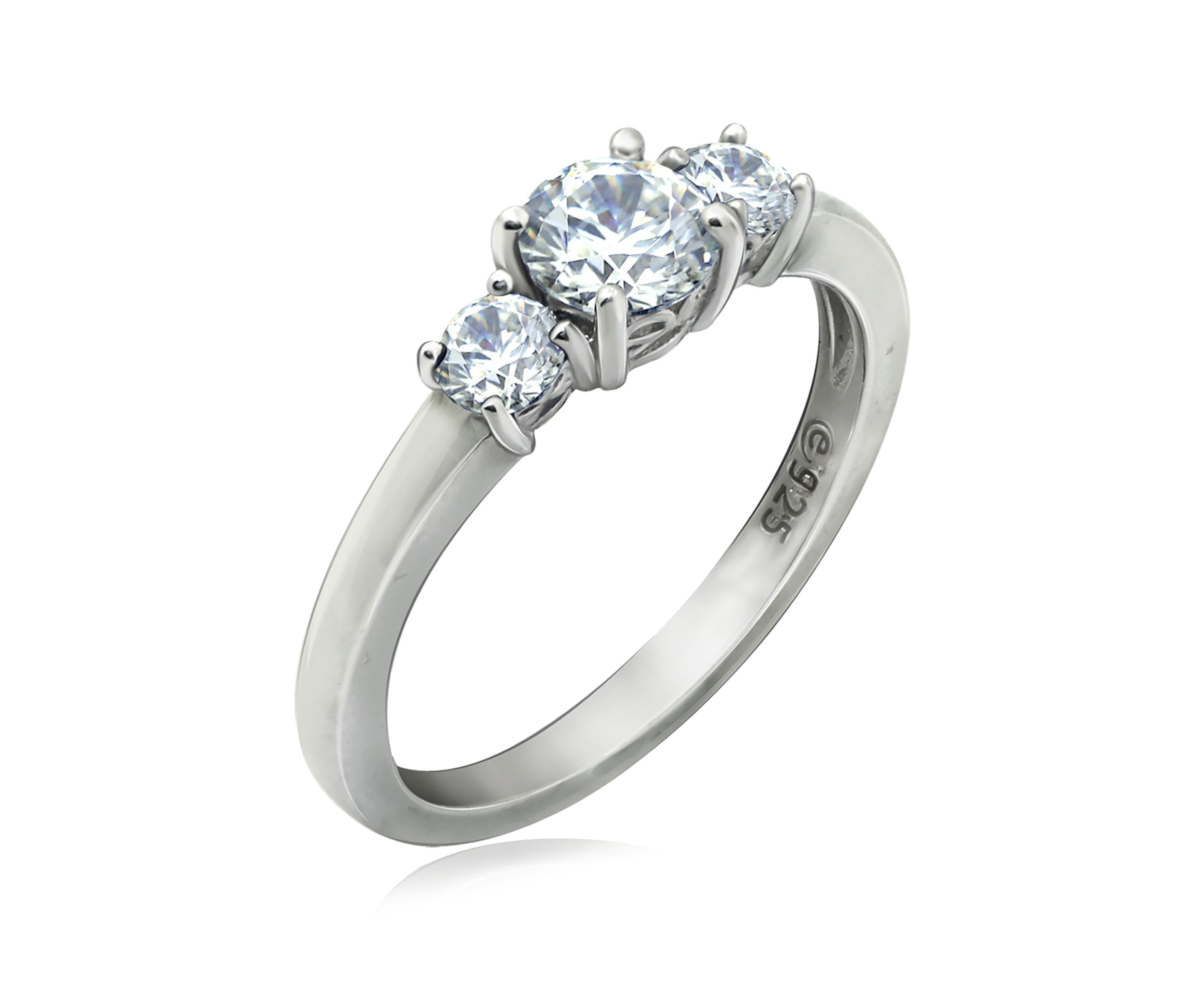 1.02 ct. t.w. Swarovski® Zirconia Round 3 Stone Ring
