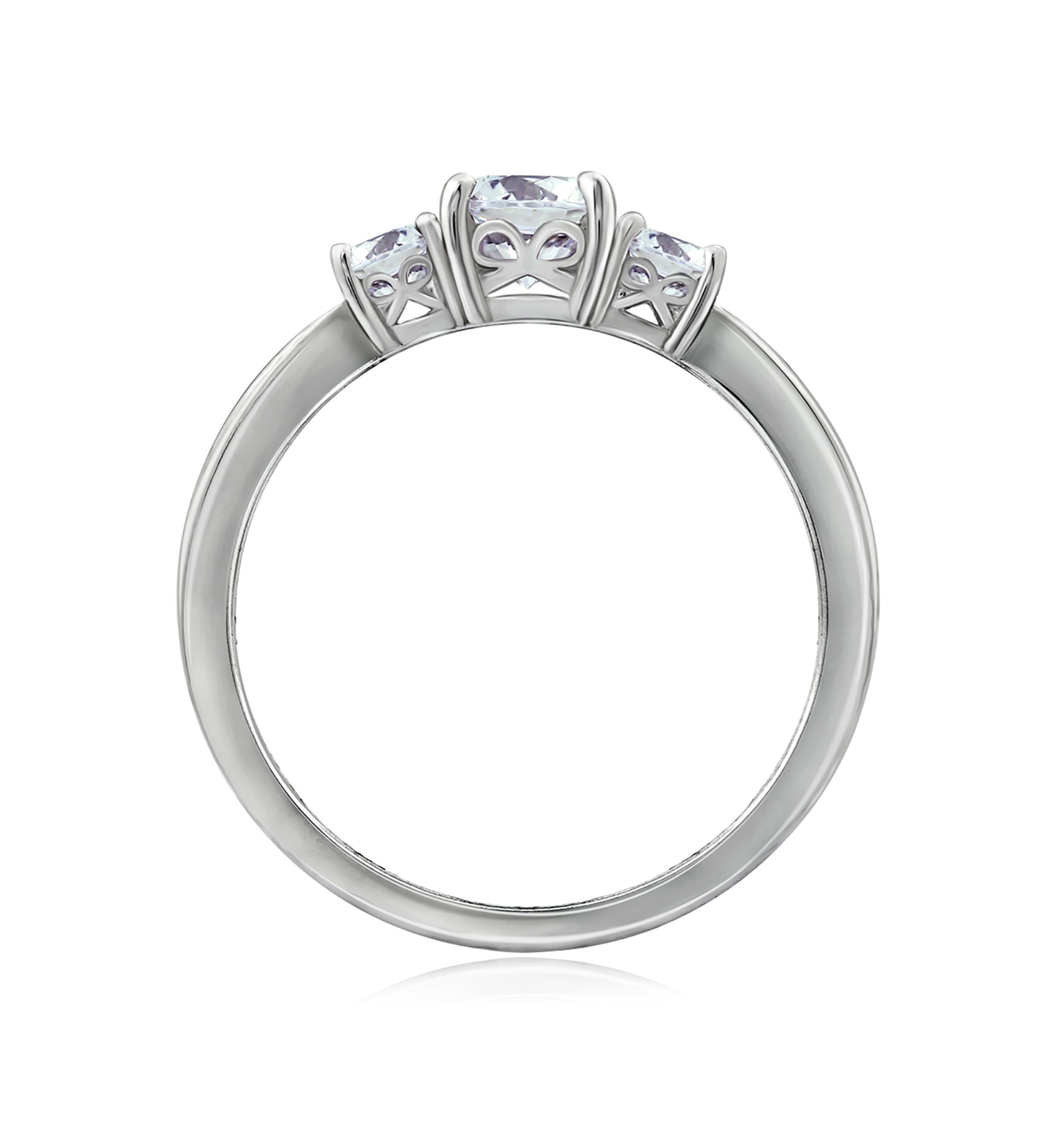 1.02 ct. t.w. Swarovski® Zirconia Round 3 Stone Ring