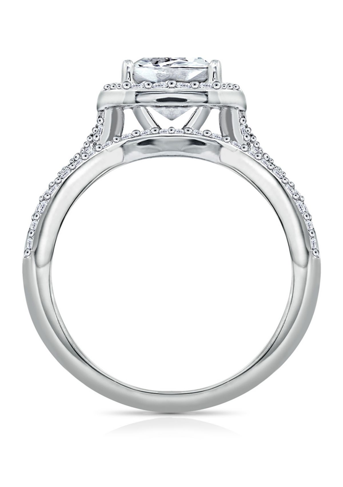 Sterling Silver Platinum Plated Swarovski® Zirconia 2-Piece Bridal Ring Set
