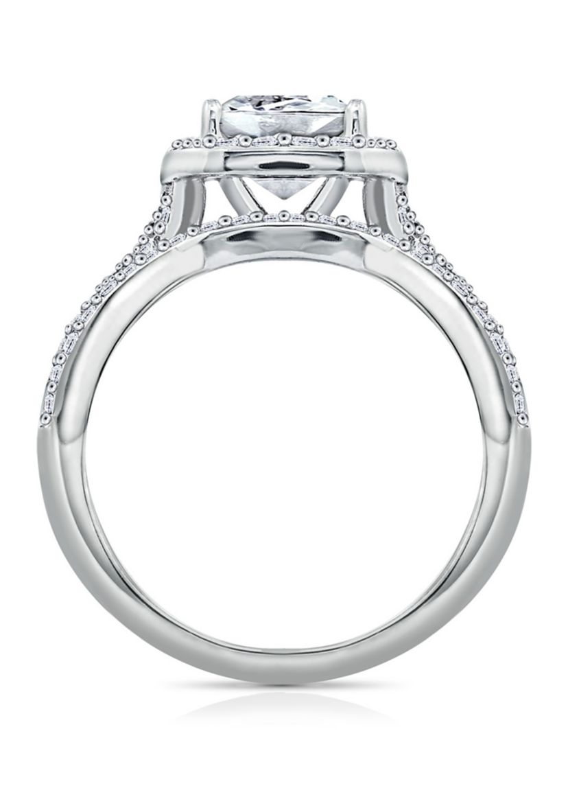Sterling Silver Platinum Plated Swarovski® Zirconia 2-Piece Bridal Ring Set