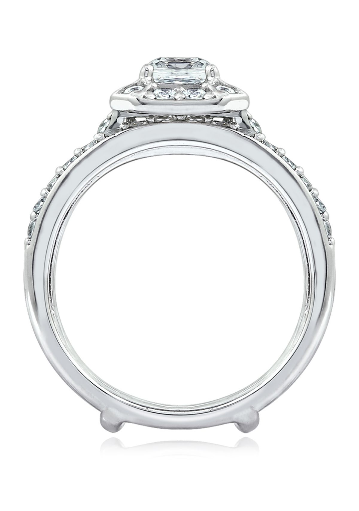 1.6 ct. t.w. Swarovski® Zirconia Ascher Cut Insert Ring Set