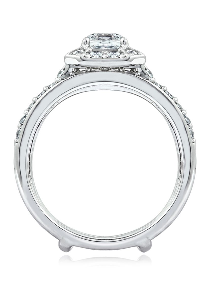 1.6 ct. t.w. Swarovski® Zirconia Ascher Cut Insert Ring Set