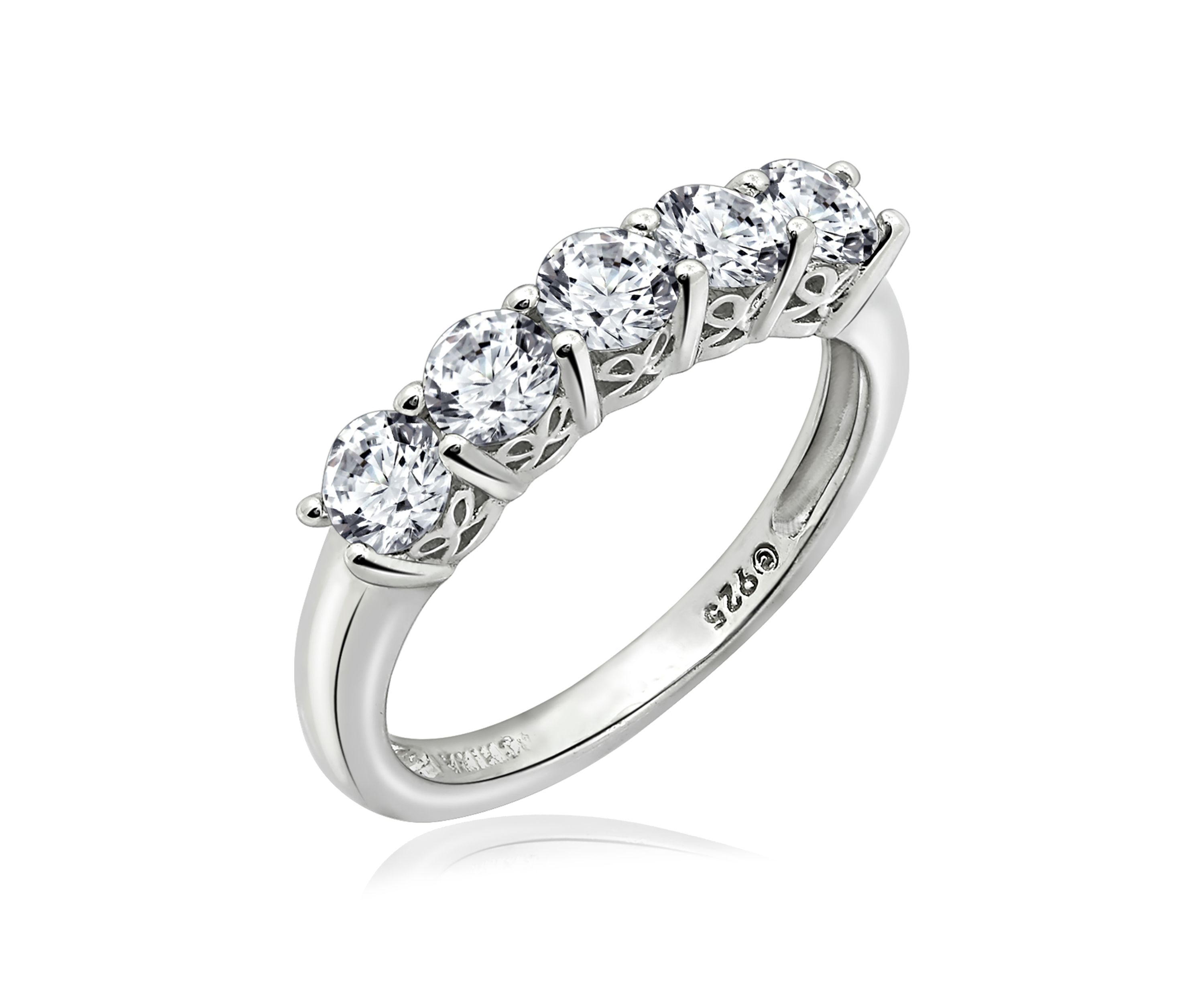 1.3 ct. t.w. Swarovski® Zirconia Round-Cut 5 Stone Ring