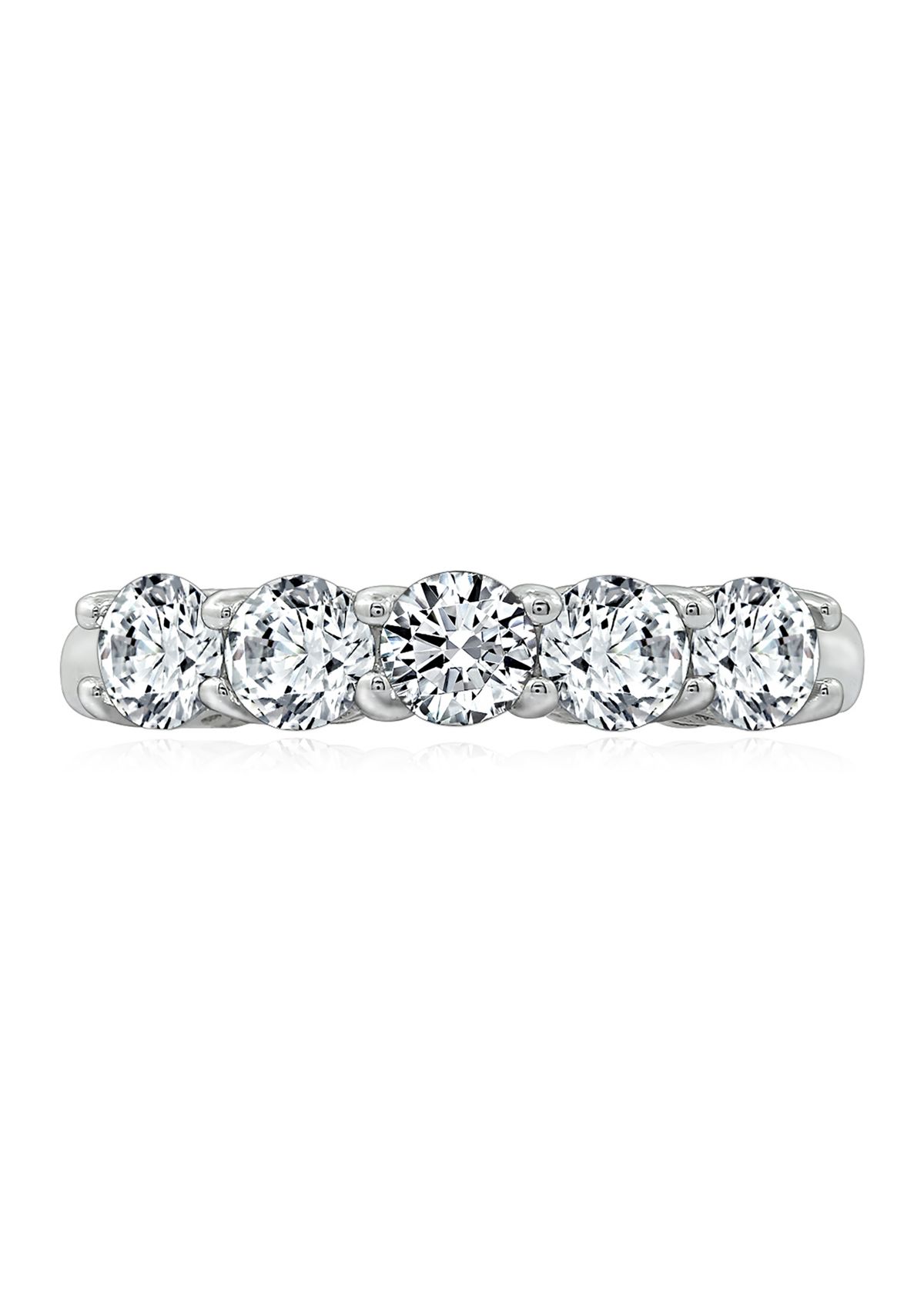 1.3 ct. t.w. Swarovski® Zirconia Round-Cut 5 Stone Ring
