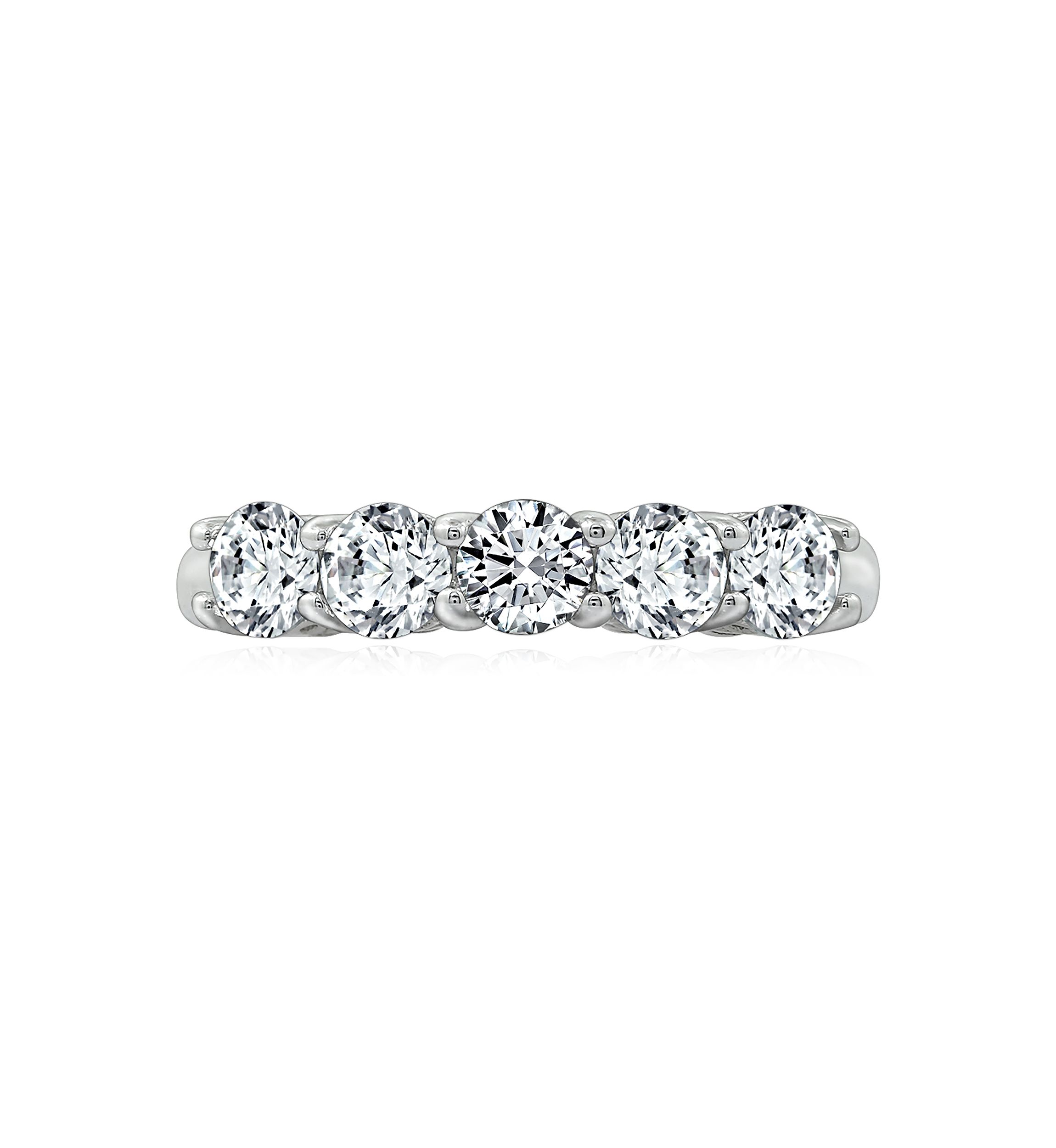 1.3 ct. t.w. Swarovski® Zirconia Round-Cut 5 Stone Ring
