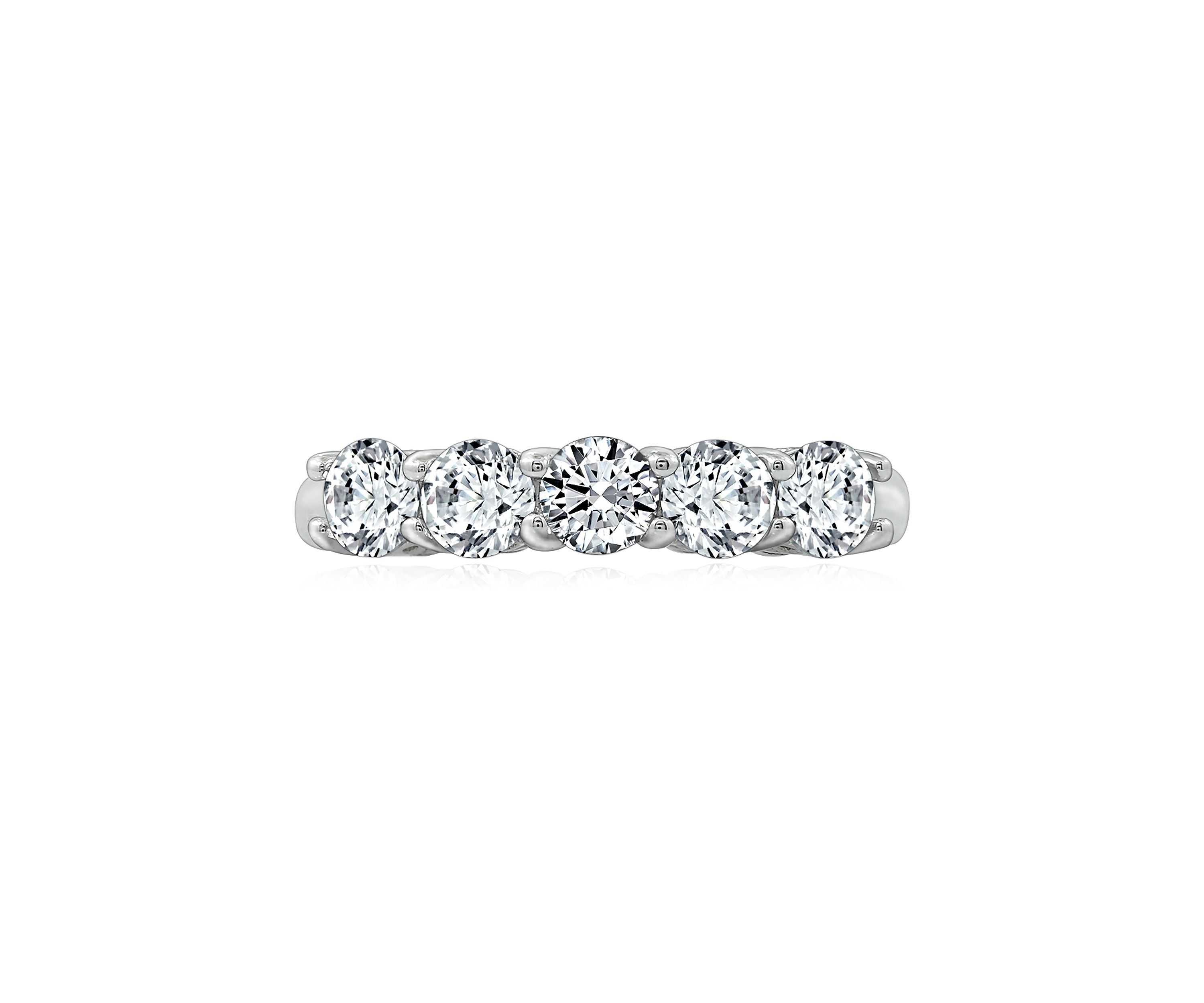 1.3 ct. t.w. Swarovski® Zirconia Round-Cut 5 Stone Ring