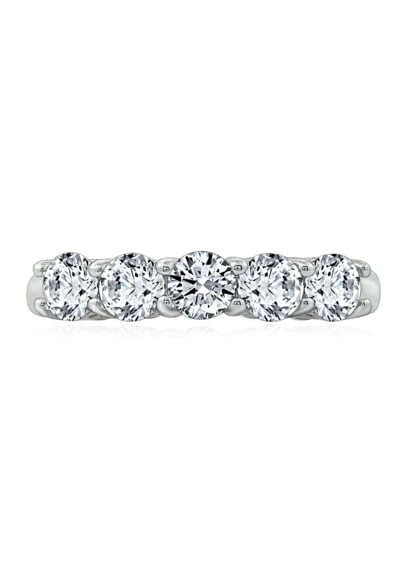 1.3 ct. t.w. Swarovski® Zirconia Round-Cut 5 Stone Ring