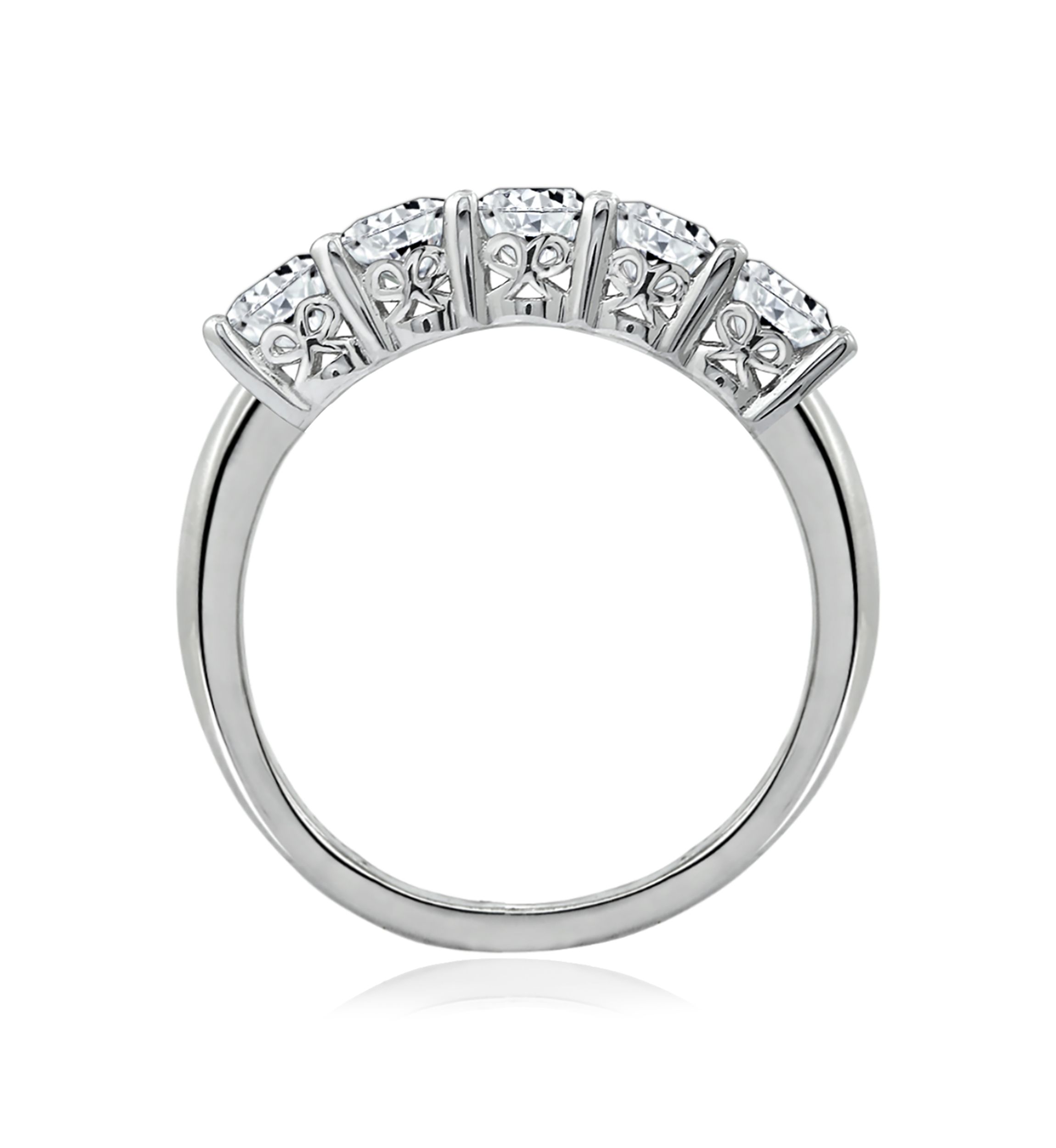 1.3 ct. t.w. Swarovski® Zirconia Round-Cut 5 Stone Ring