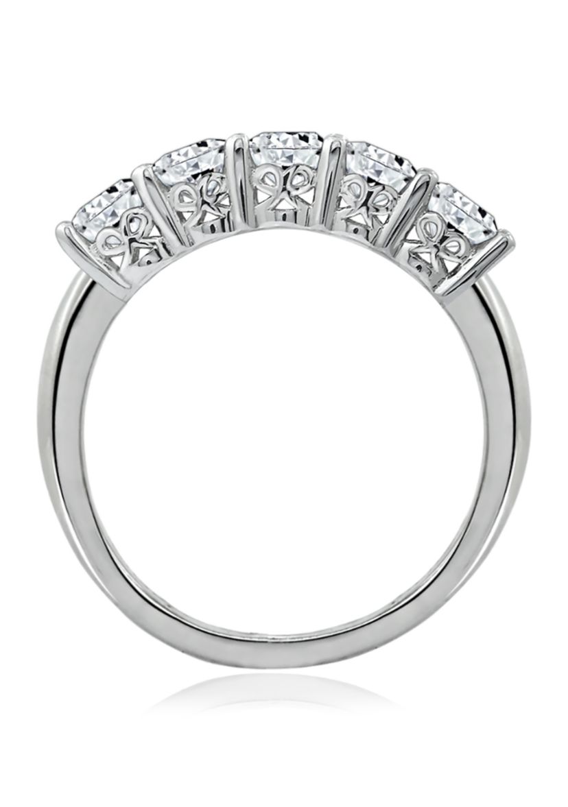 1.3 ct. t.w. Swarovski® Zirconia Round-Cut 5 Stone Ring