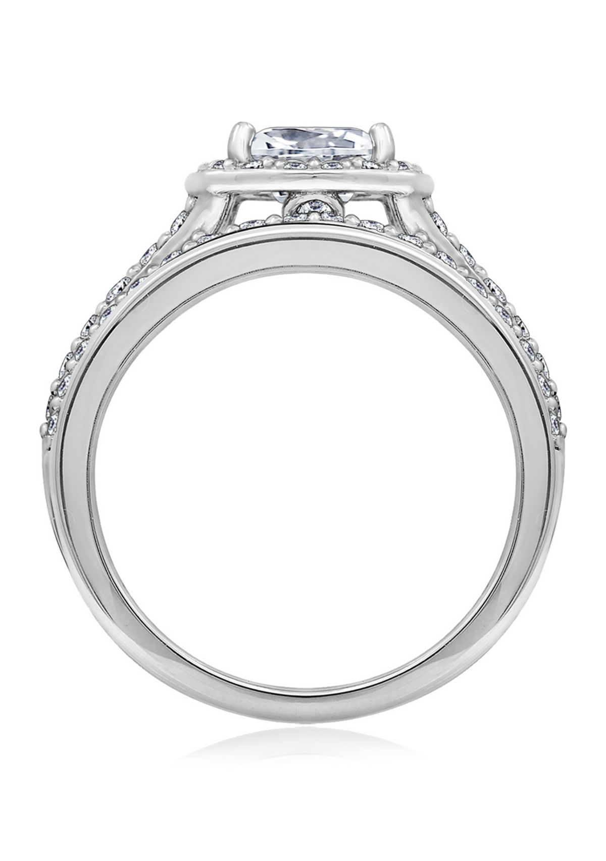 3 ct. t.w. Swarovski® Zirconia Cushion Halo Ring Set