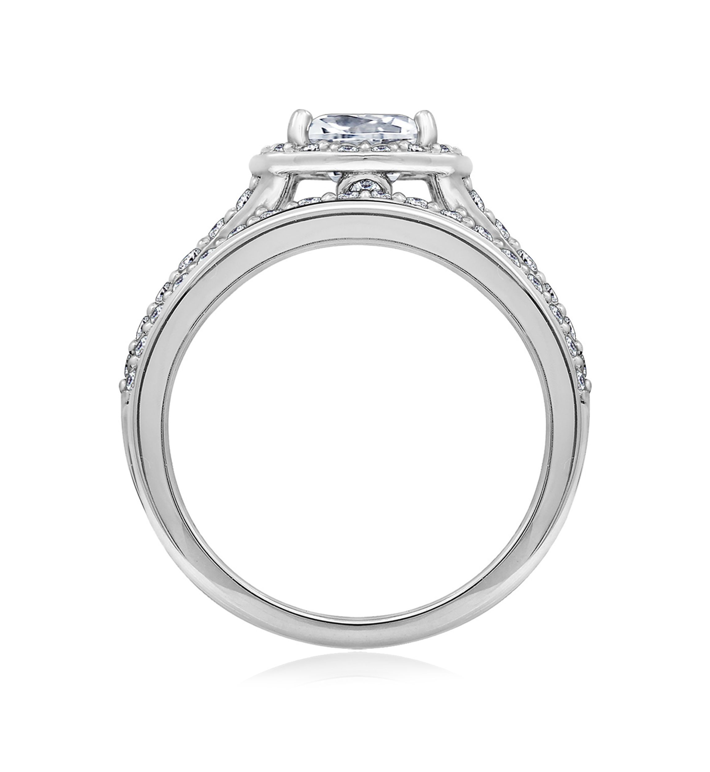3 ct. t.w. Swarovski® Zirconia Cushion Halo Ring Set