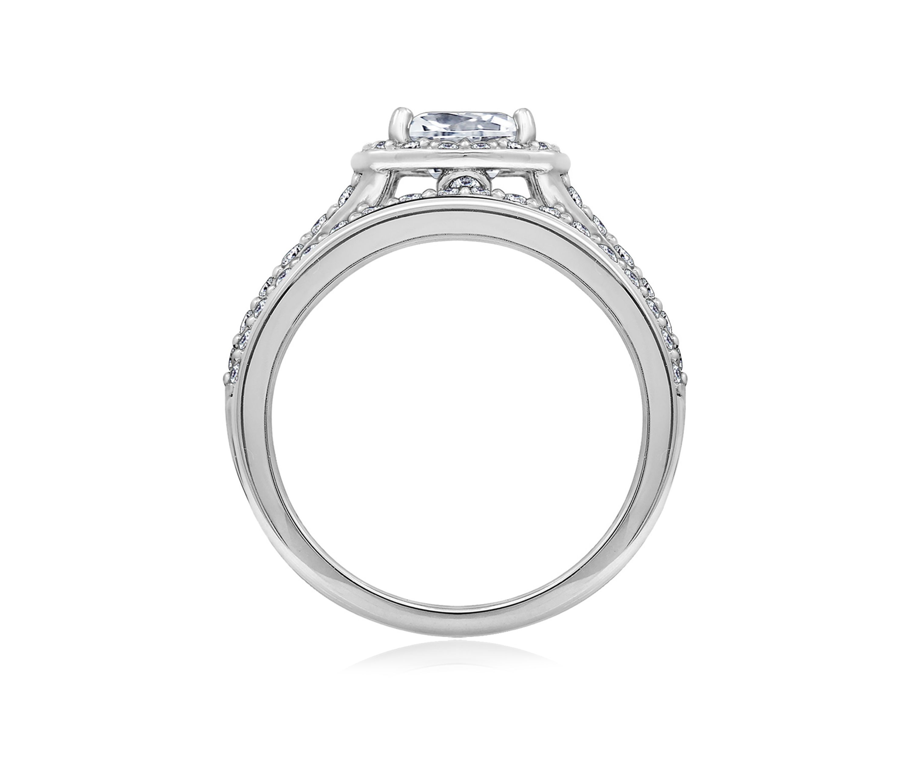 3 ct. t.w. Swarovski® Zirconia Cushion Halo Ring Set