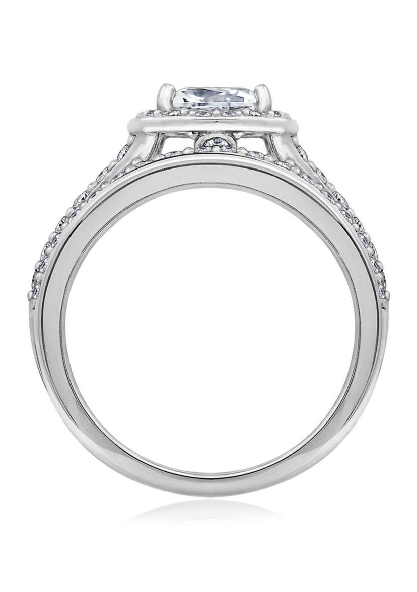 3 ct. t.w. Swarovski® Zirconia Cushion Halo Ring Set