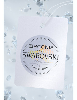 Swarovski® Zirconia Round-Cut Center Stone and Created Sapphire Ring
