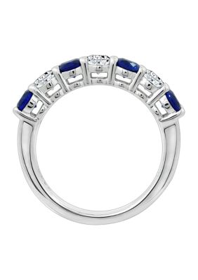 1.5 ct. t.w. Swarovski® Zirconia 7-Stone Round-Cut and Created Sapphire Ring