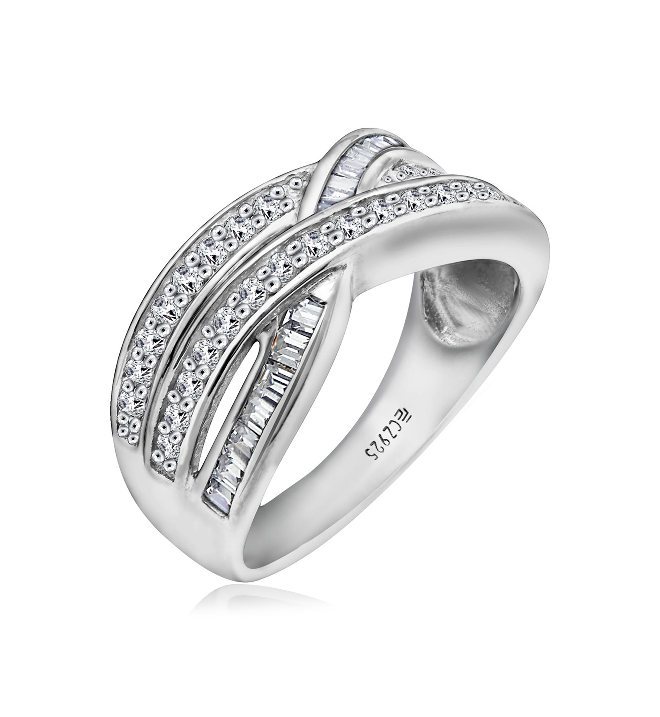 2 ct. t.w. Swarovski® Zirconia Interlocking Cross-Over Ring
