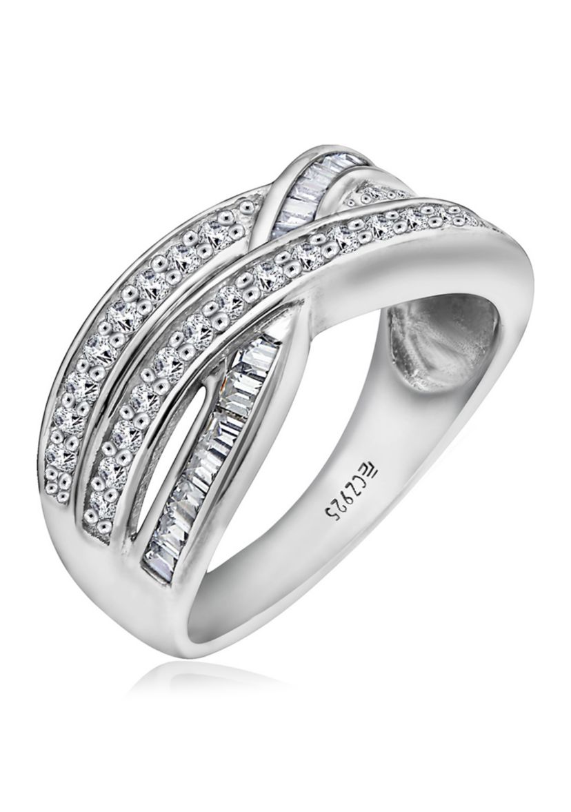 2 ct. t.w. Swarovski® Zirconia Interlocking Cross-Over Ring