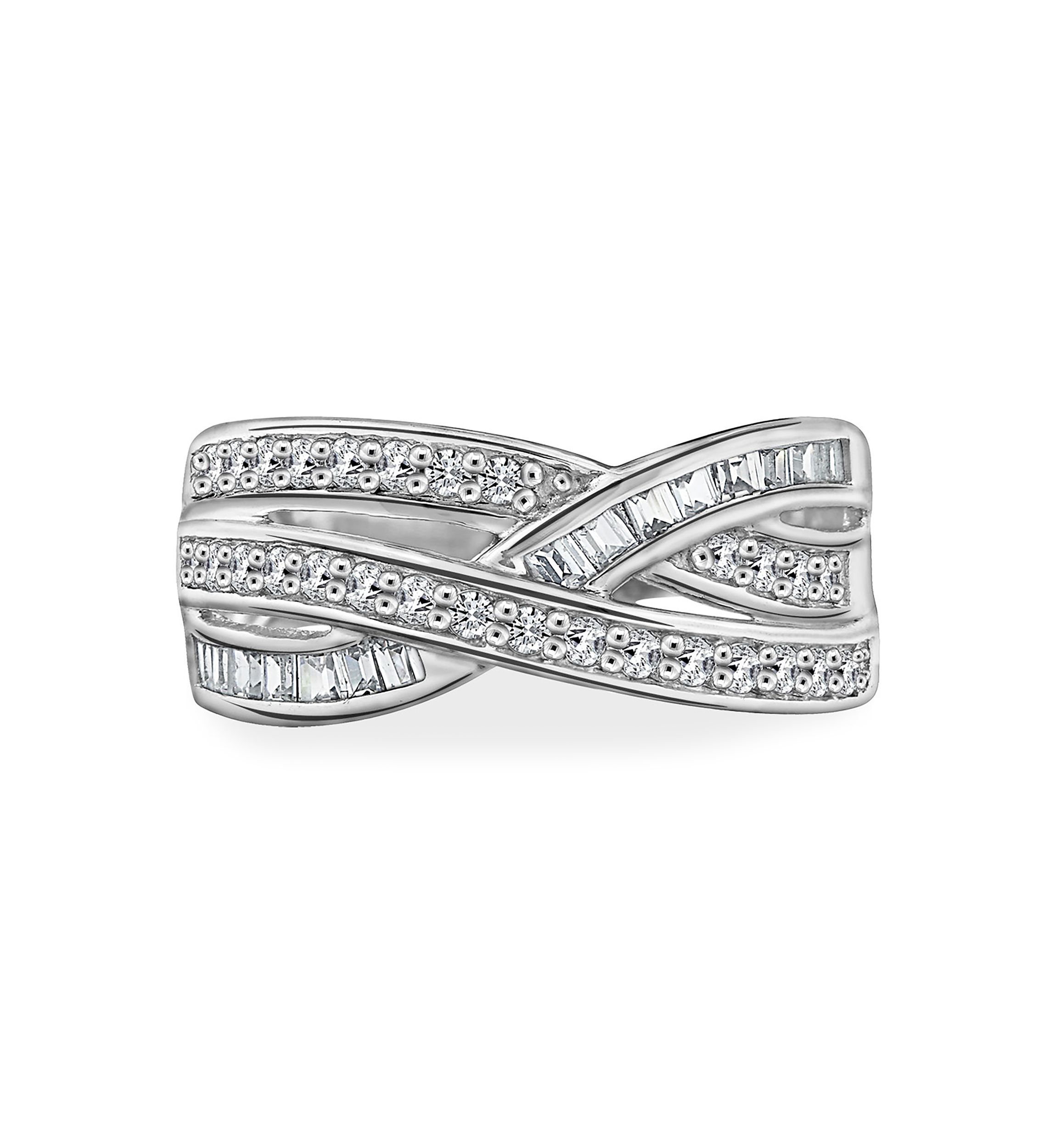 2 ct. t.w. Swarovski® Zirconia Interlocking Cross-Over Ring
