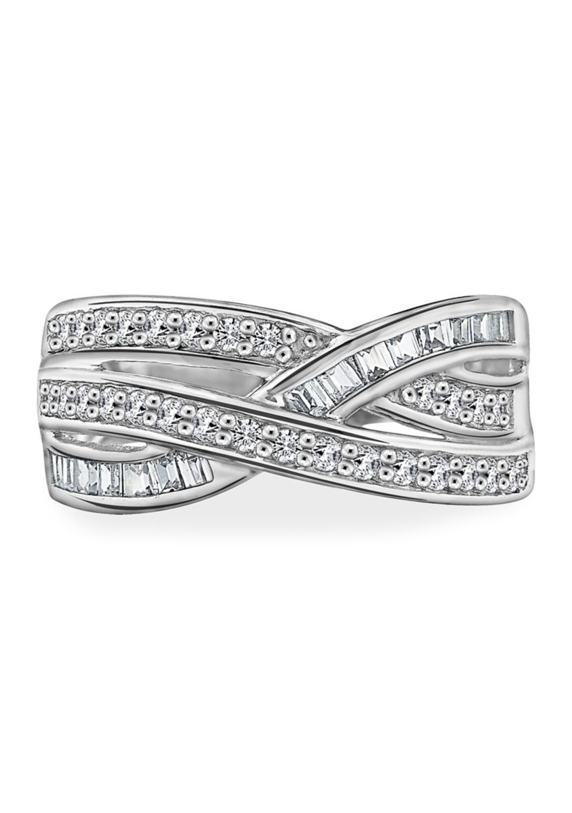 2 ct. t.w. Swarovski® Zirconia Interlocking Cross-Over Ring