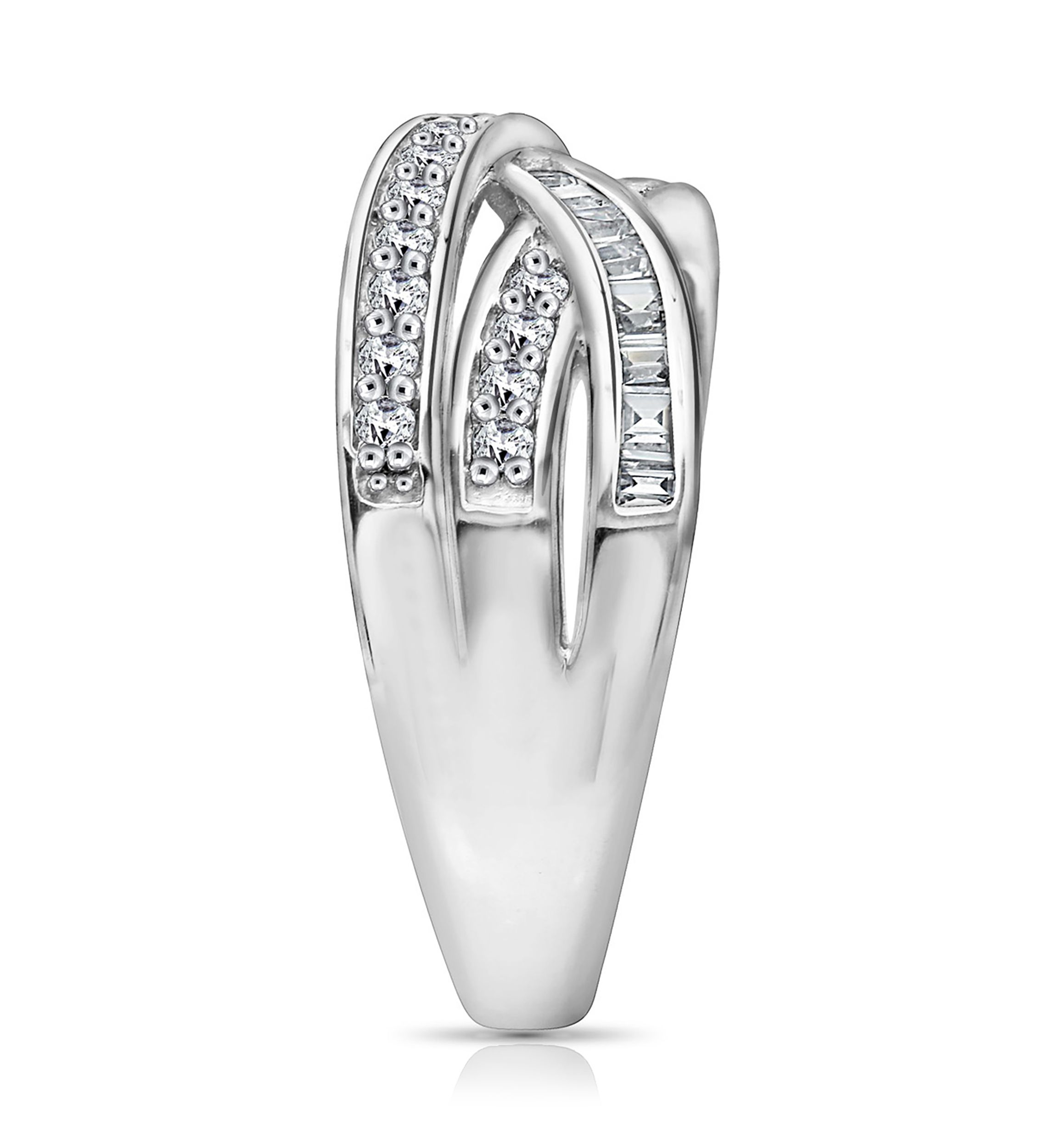 2 ct. t.w. Swarovski® Zirconia Interlocking Cross-Over Ring