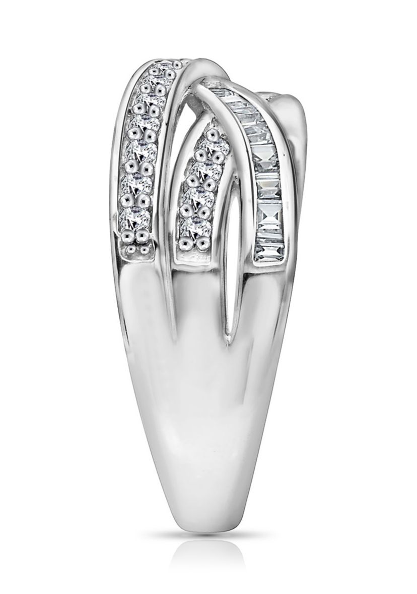 2 ct. t.w. Swarovski® Zirconia Interlocking Cross-Over Ring