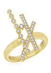 1/2 ct. t.w. Cubic Zirconia Yellow Gold Plated Sterling Silver Crisscross Ring