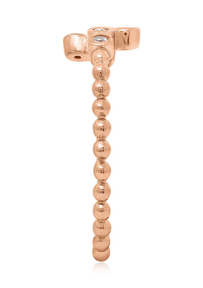 1/8 ct. t.w. Cubic Zirconia Rose Gold Plated Sterling Silver a Bezel 7 Stone Granule Ring