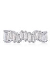 3.24 ct. t.w. Cubic Zirconia Platinum Plated Sterling Silver  Baguette Cut Wavy Eternity Band Ring