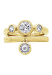 1/8 ct. t.w. Set of 2 Cubic Zirconia Rings in 14K Yellow Gold 