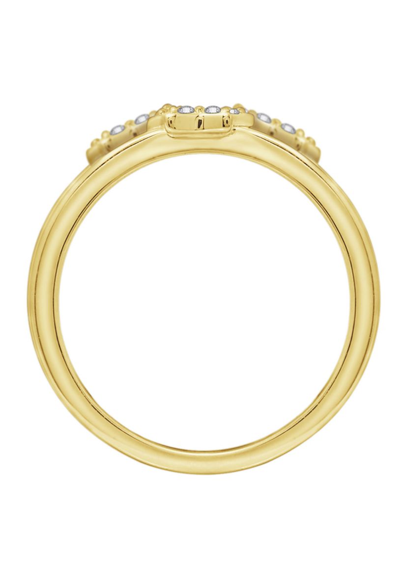1/5 ct. t.w. Set of 2 Star Rings in 14K Yellow Gold 