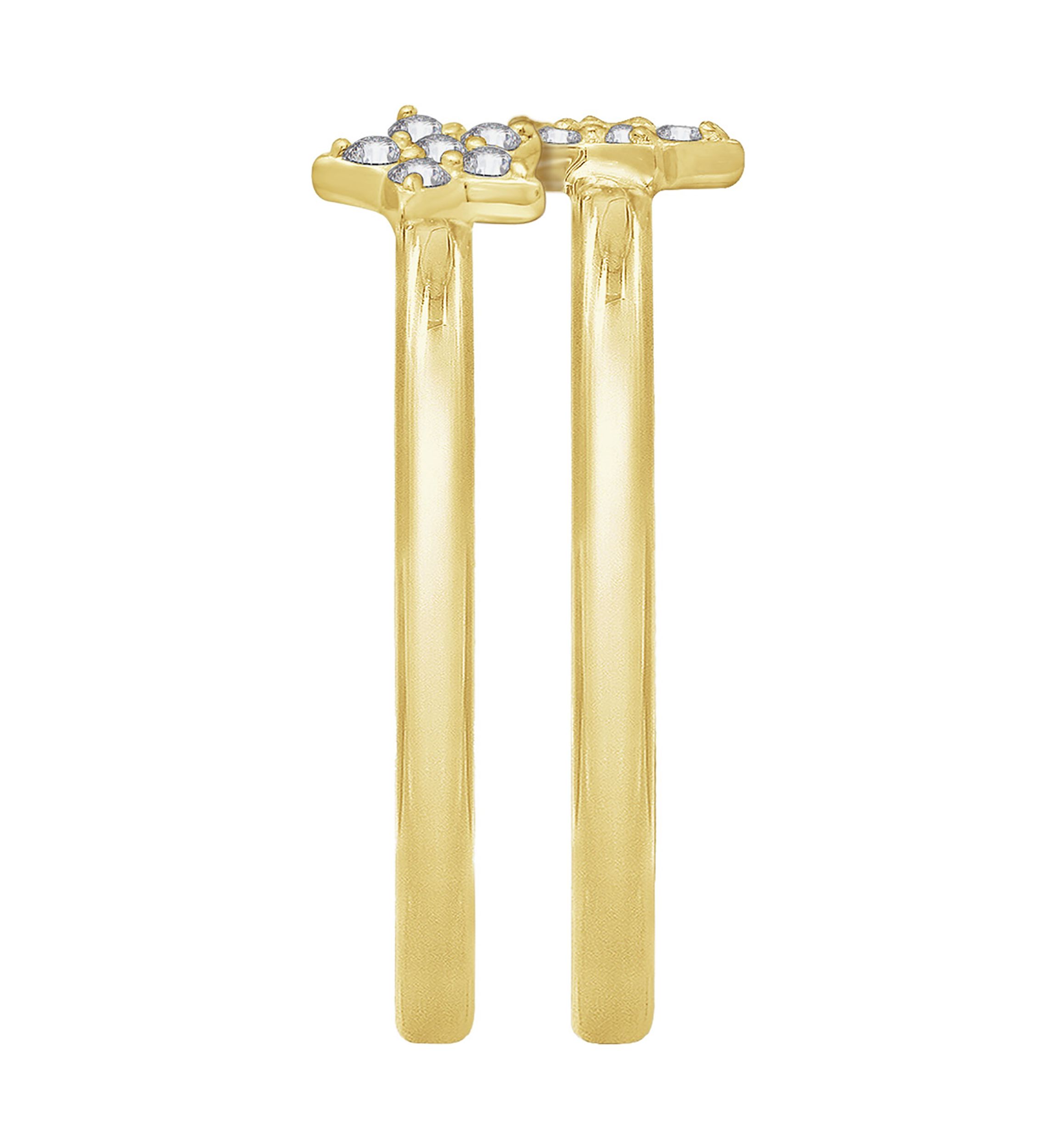 1/5 ct. t.w. Set of 2 Star Rings in 14K Yellow Gold 
