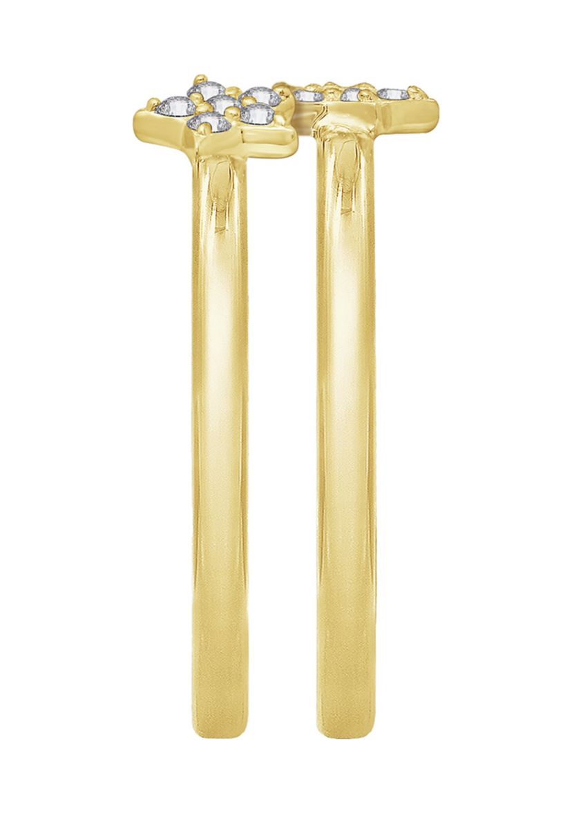 1/5 ct. t.w. Set of 2 Star Rings in 14K Yellow Gold 